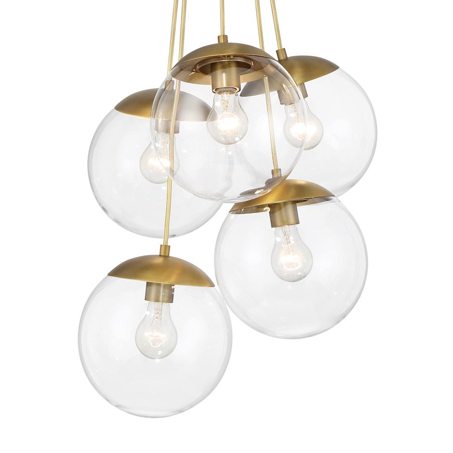 Minka Lavery Auresa 5 Light Pendant, Metal/Soft Brass - 2745-695