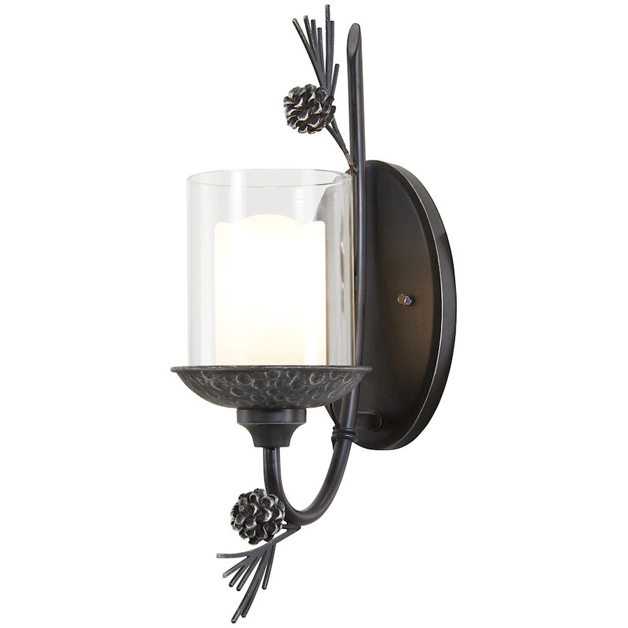 Minka Lavery Ponderosa Ridge 1 Light Wall Sconce, Spruce/Silver - 2751-694