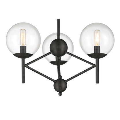 Minka Lavery Auresa 3 Light Semi Flush Mount, Coal