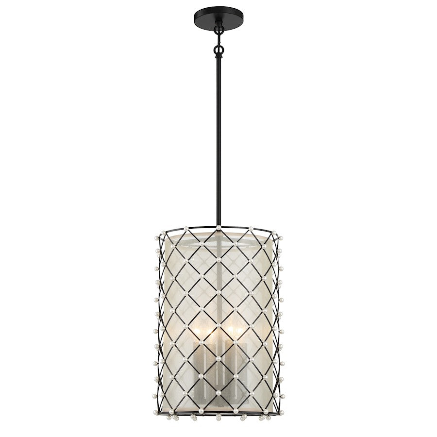 Minka Lavery Sheer Elegance 4 Light Pendant, Coal - 2863-66A