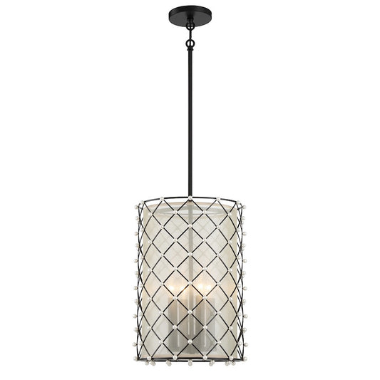 Minka Lavery Sheer Elegance 4 Light Pendant, Coal - 2863-66A