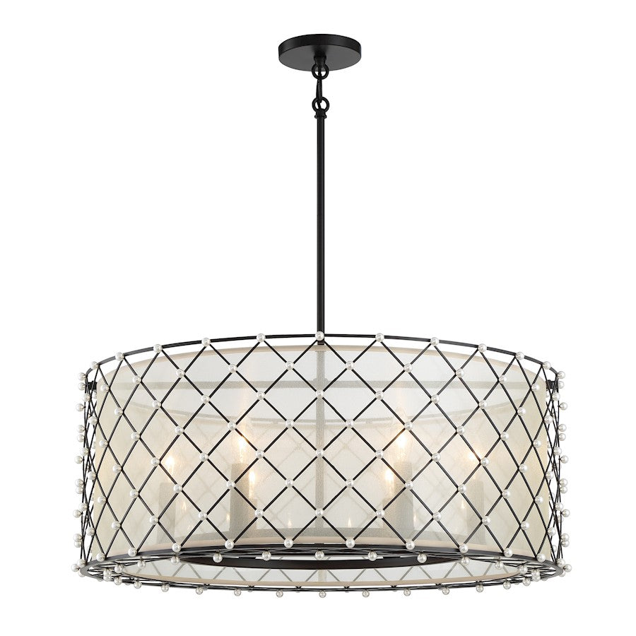 Minka Lavery Sheer Elegance 6 Light Pendant, Coal - 2866-66A