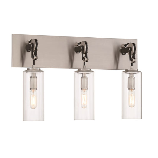 Minka Lavery Pullman Junction 3 Light Bath, Coal/Nickel/Clear - 2893-691