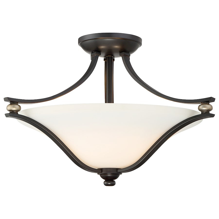 Minka Lavery Shadowglen 2-LT Semi Flush Mount, Lathan Bronze w/Gold