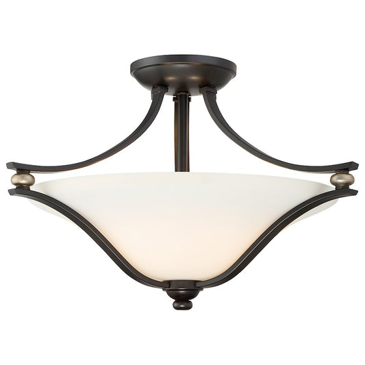 Minka Lavery Shadowglen 2-LT Semi Flush Mount, Lathan Bronze w/Gold