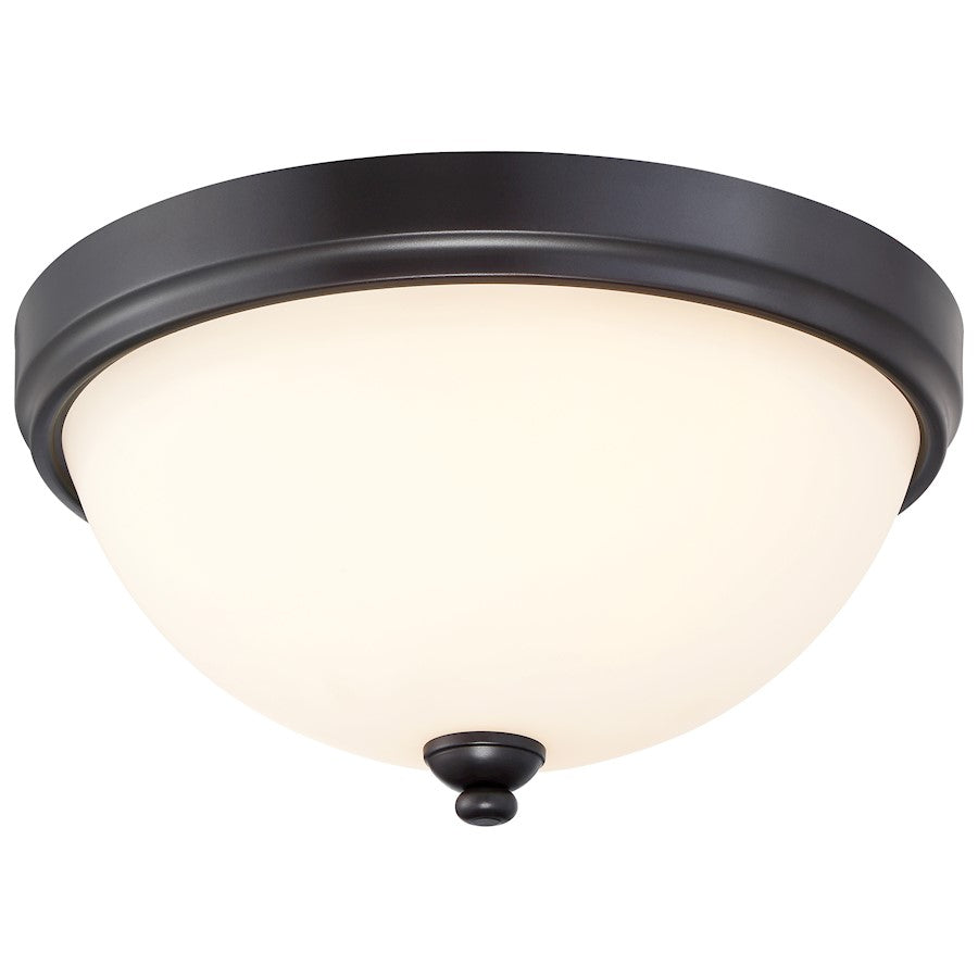 Minka Lavery Shadowglen 3 Light Flush Mount, Lathan Bronze w/Gold