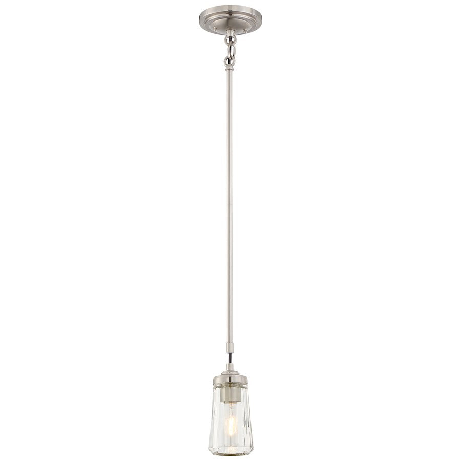 1 Light Mini Pendant, Brushed Nickel