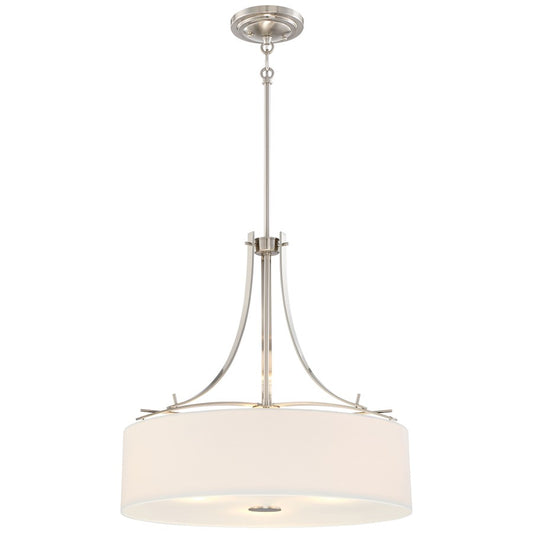 3 Light Drum Pendant, Brushed Nickel