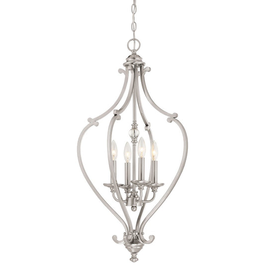4-Light Chandelier, Brushed Nickel