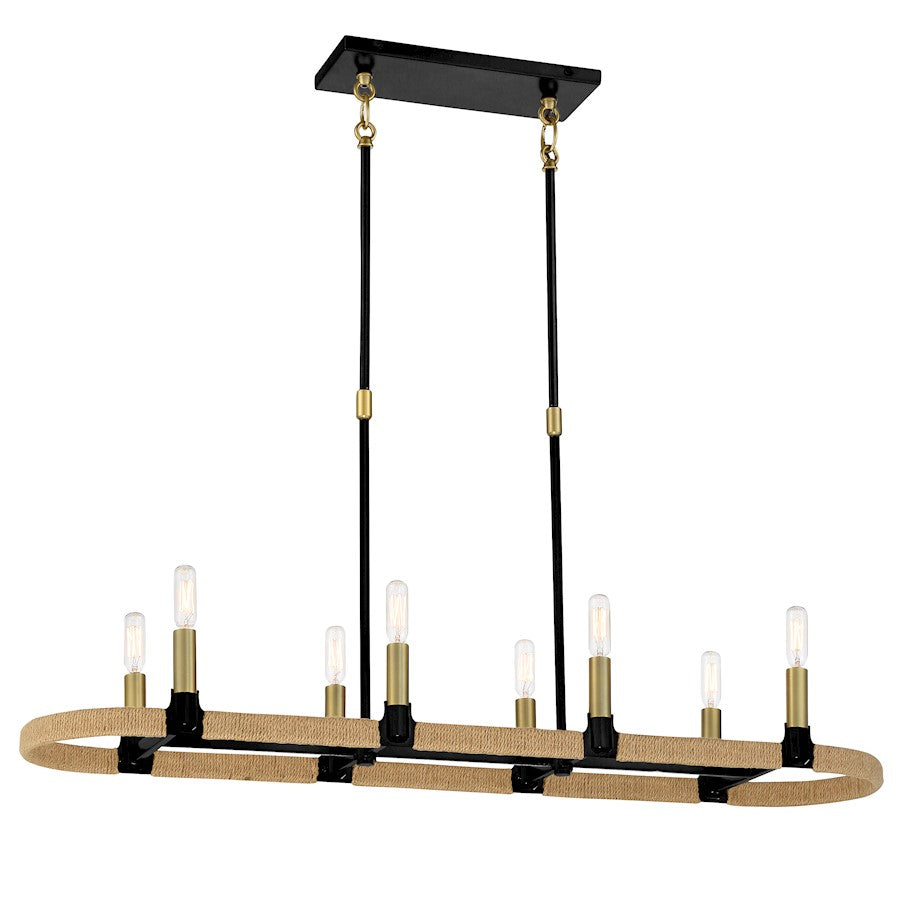 Minka Lavery Windward Passage 8 Light Island Light, Coal/Soft Brass - 3868-726