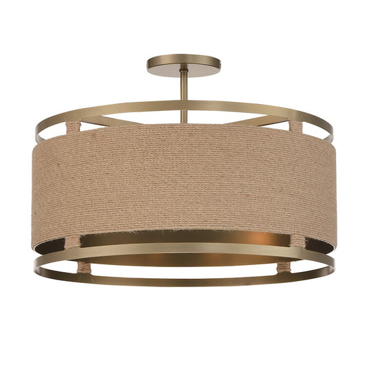 Minka Lavery Windward Passage 4 Light Semi Flush Mount, Soft Brass - 3869-695