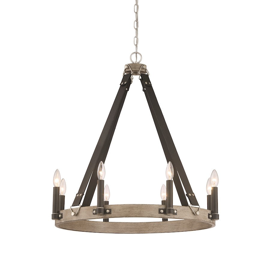 Minka Lavery Rawson Ridge 6 Light Chandelier, Aged Silverwood/Coal - 3876-693