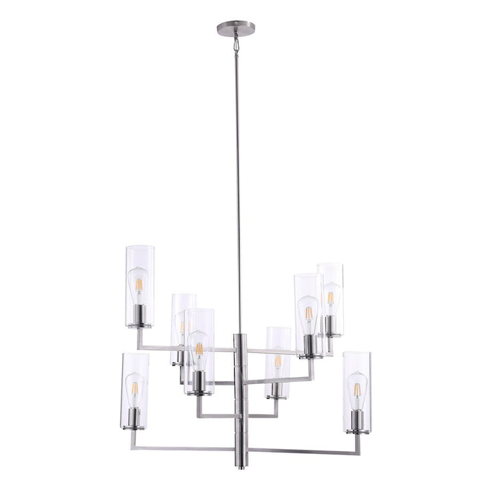 Minka Lavery Acacia 8 Light Chandelier, Brushed Nickel/Clear - 4048-84