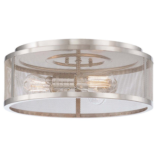 Minka Lavery Downtown Edison 3 Light Flush Mount, Brushed Nickel