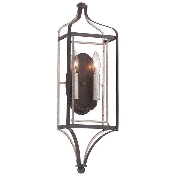 Minka Lavery Astrapia 2 Light Wall Sconce, Sienna w/Aged Silver