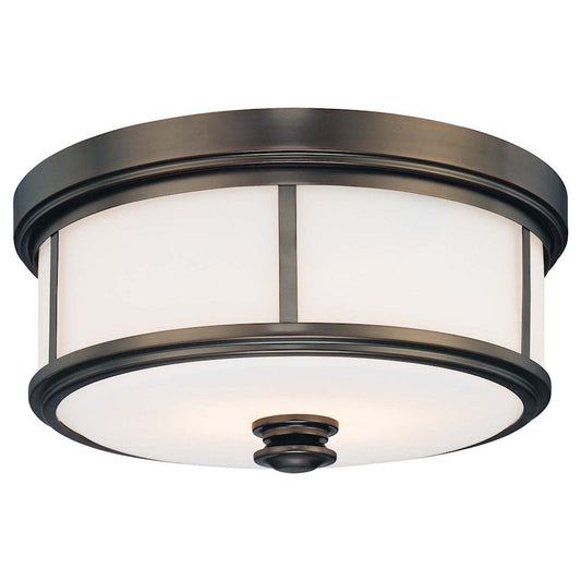 Minka Lavery Harvard Court 2 Light Flush Mount, Bronze Plated