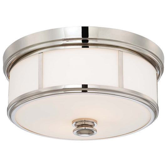 Minka Lavery 2 Light Flush Mount, Polished Nickel