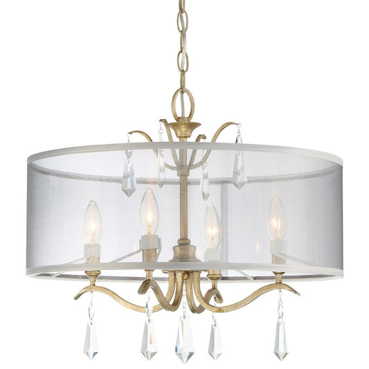 Minka Lavery Laurel Estate 4 Light Semi Flush Mount, Brio Gold