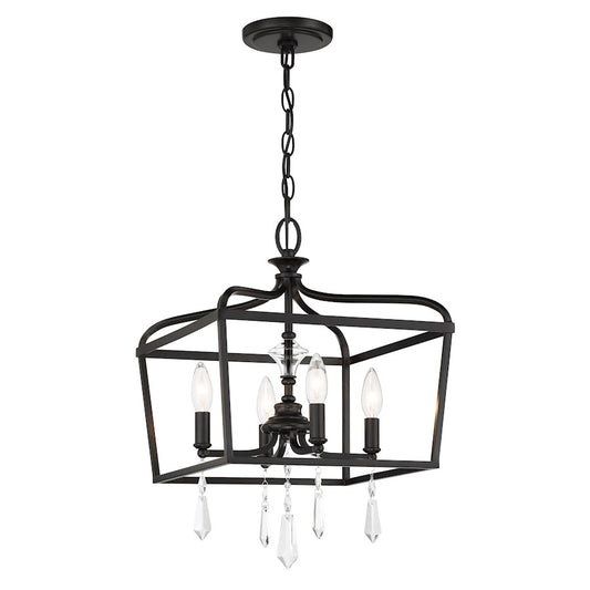 Minka Lavery Laurel Estate 4 Light 14" Semi Flush, Coal - 4447-66A