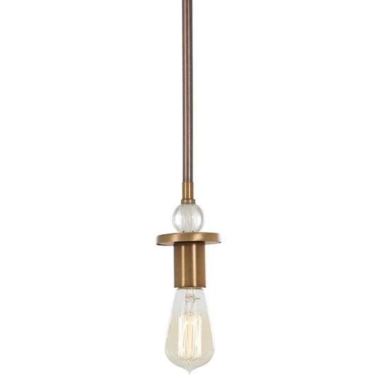 Minka Lavery Safra 1-Light 11" Harvard Bronze/Natural Mini Pendant - 4731-113