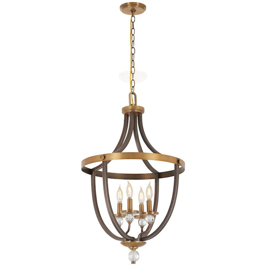 Minka Lavery Posh Horizon 4-Light Sand Black with Gold Leaf Island - 4734-113