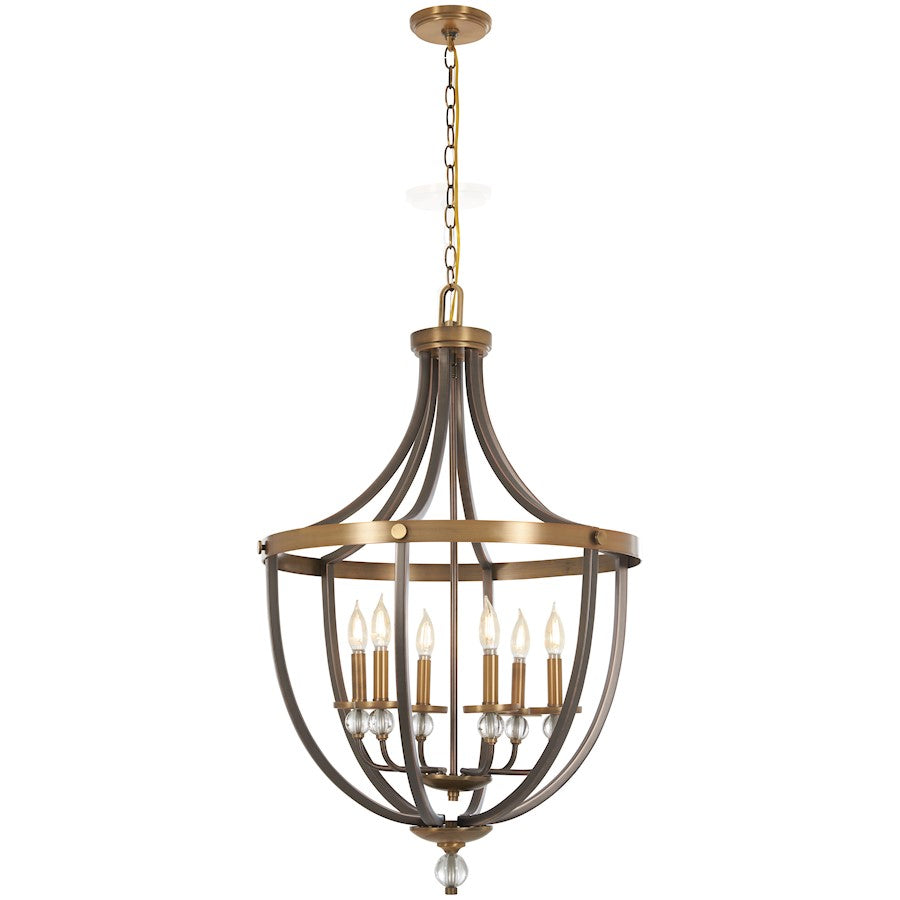 Minka Lavery Criterium 3-Light Aged Brass with Textured Iron Pendant - 4736-113