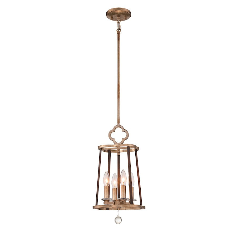 Minka Lavery Ava Libertine 4 Light Foyer, Gold/Distressed Bron - 4832-690