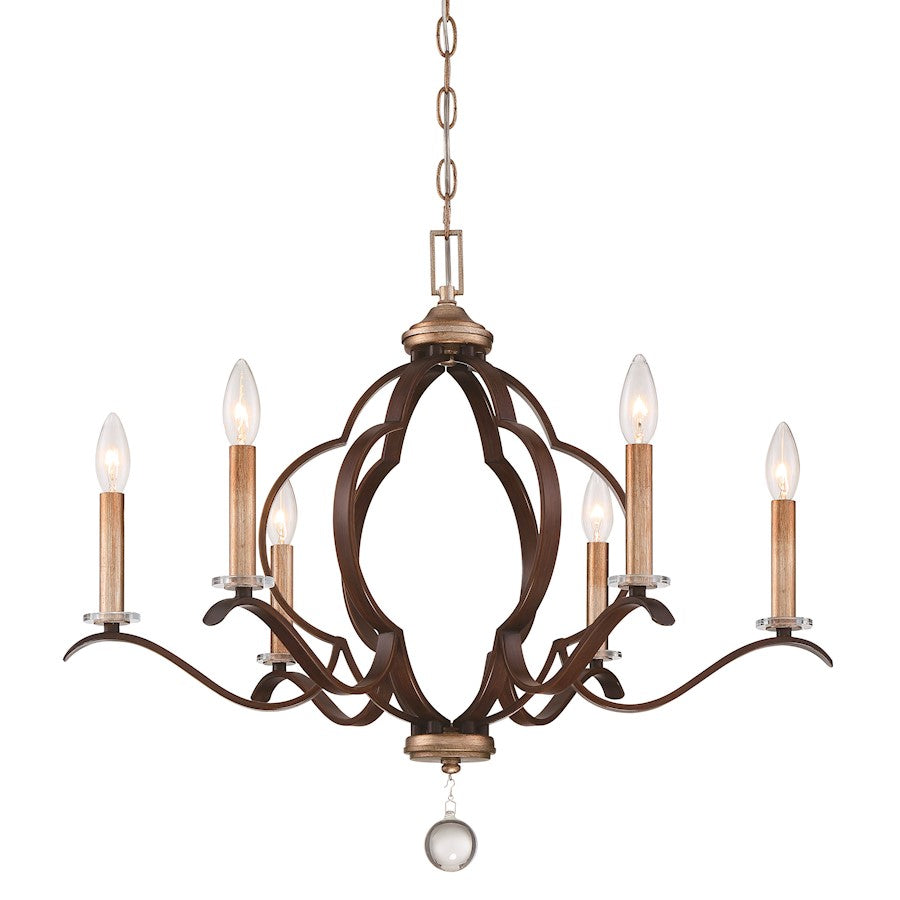 Minka Lavery Ava Libertine 6 Light Chandelier, Gold/Bron - 4836-690