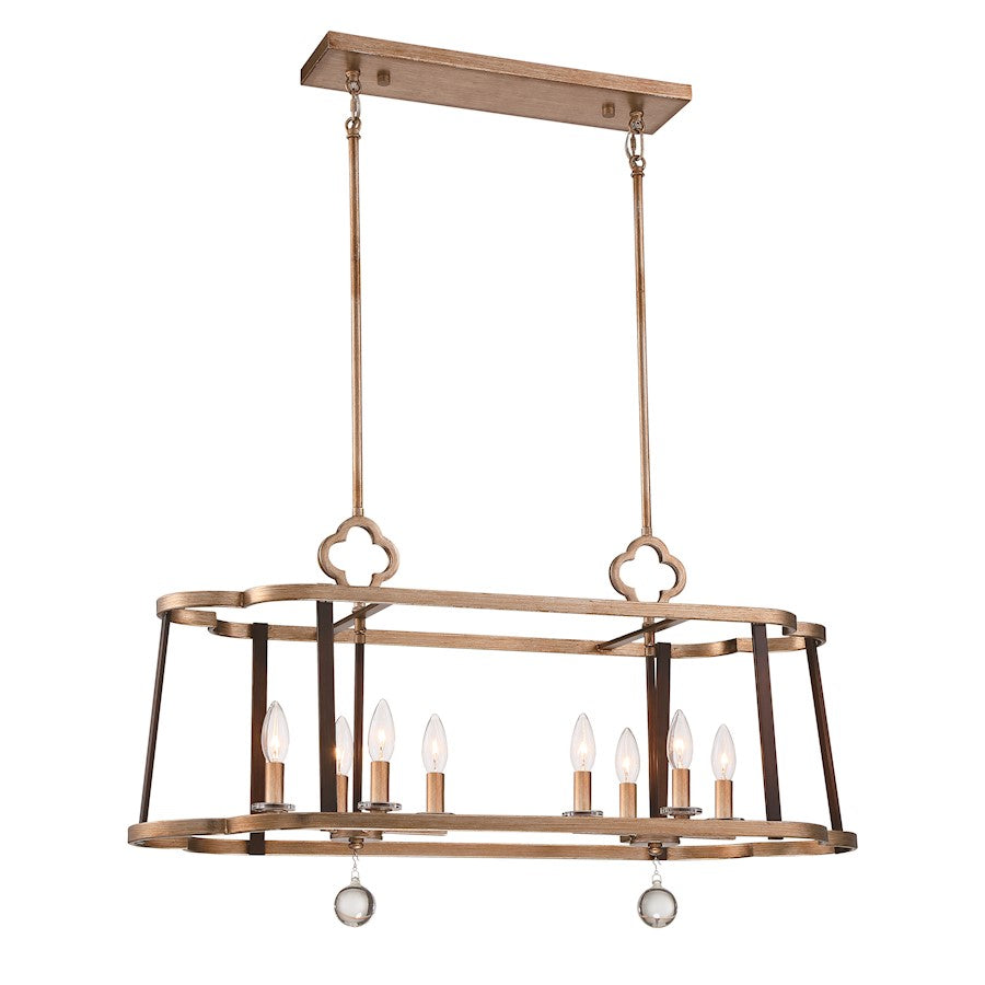 Minka Lavery Ava Libertine 8 Light Island, Gold/Distressed Bron - 4839-690