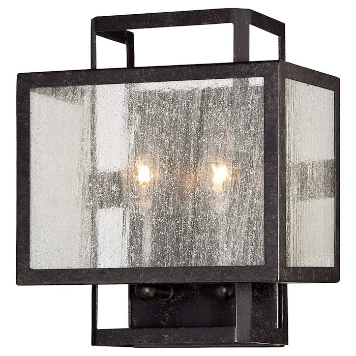 Minka Lavery Camden Square 2 Light Wall Sconce, Aged Charcoal