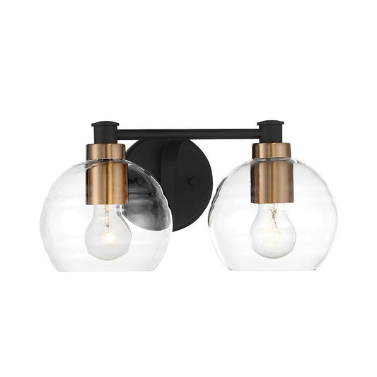 Minka Lavery Keyport 2 Light Bath, Sand Coal/Brushed Brass - 4912-653