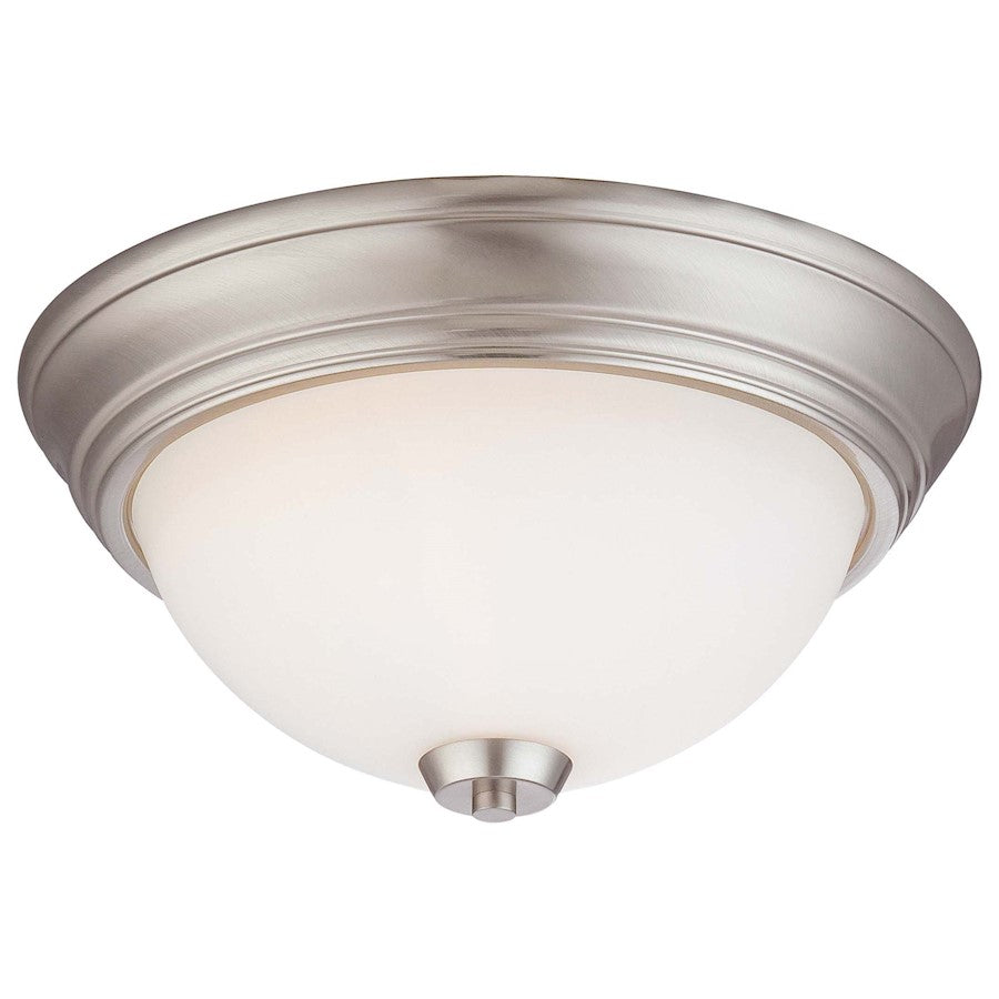 Minka Lavery Overland Park 2 Light Flush Mount, Brushed Nickel