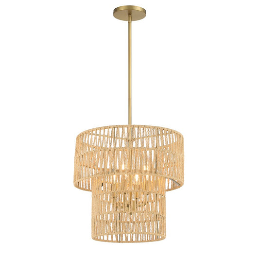 Minka Lavery Bungalow Heaven 4 Light Pendant, Soft Brass - 5044-695