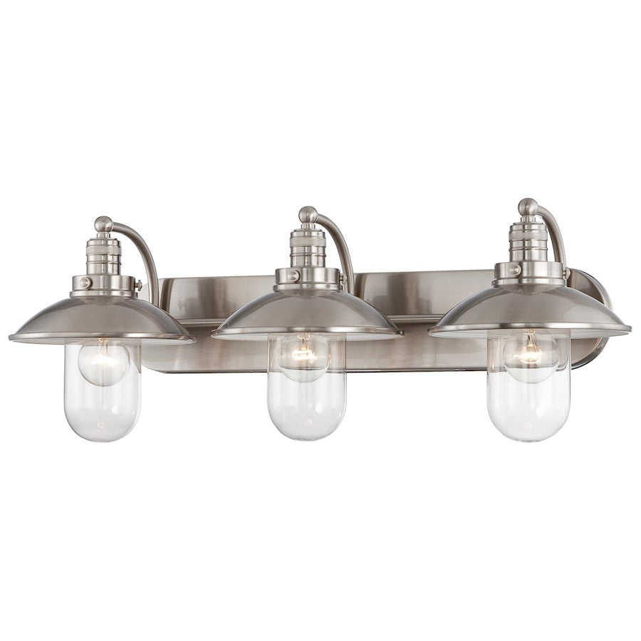 Bathroom Wall Sconce, Brushed Nickel