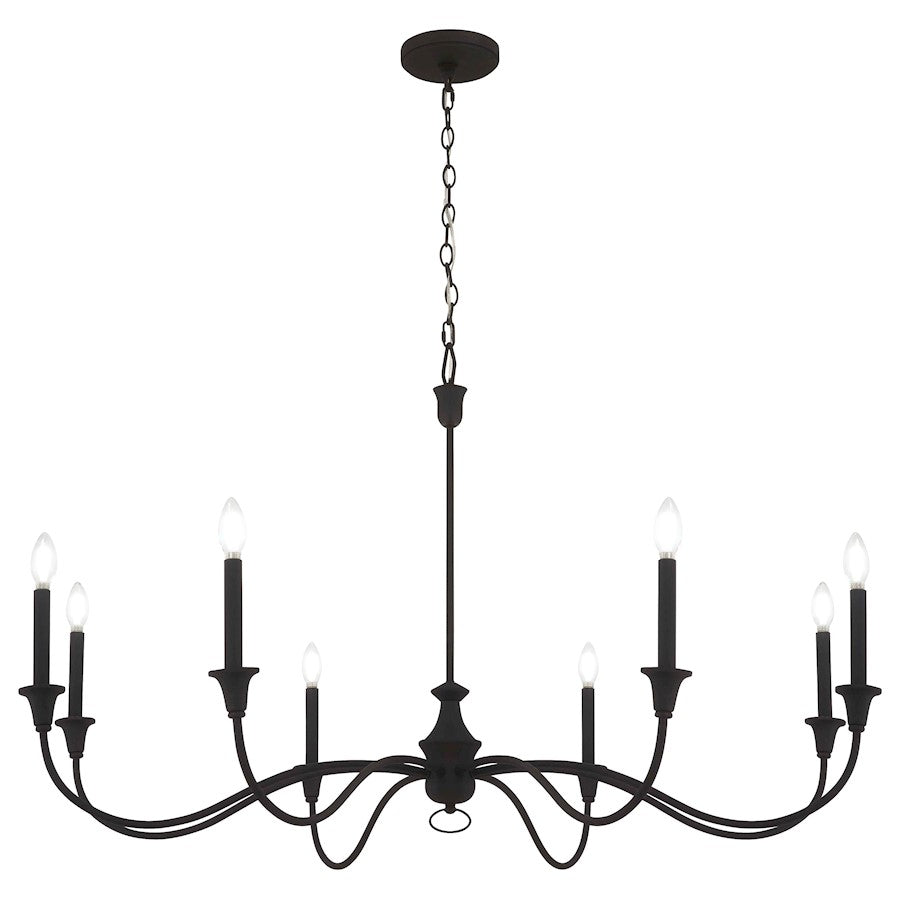 Minka Lavery Halifax County 8 Light Chandelier, Textured Black - 6258-076