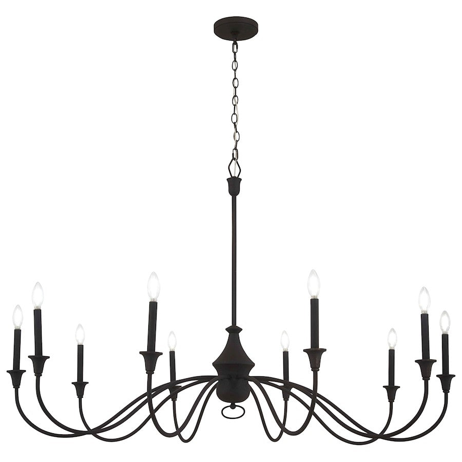 Minka Lavery Halifax County 10 Light Chandelier, Textured Black - 6259-076