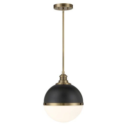 Minka Lavery Vorey 1 Light Pendant, Coal/Oxidized Aged Brass - 6605-885