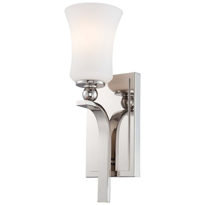 Minka Lavery Ameswood 1 Light Wall Sconce, Polished Nickel