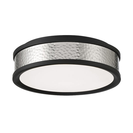 Minka Lavery LED 12" Flush Mount, Coal/Brushed Nickel/Frosted - 717-1-691-L