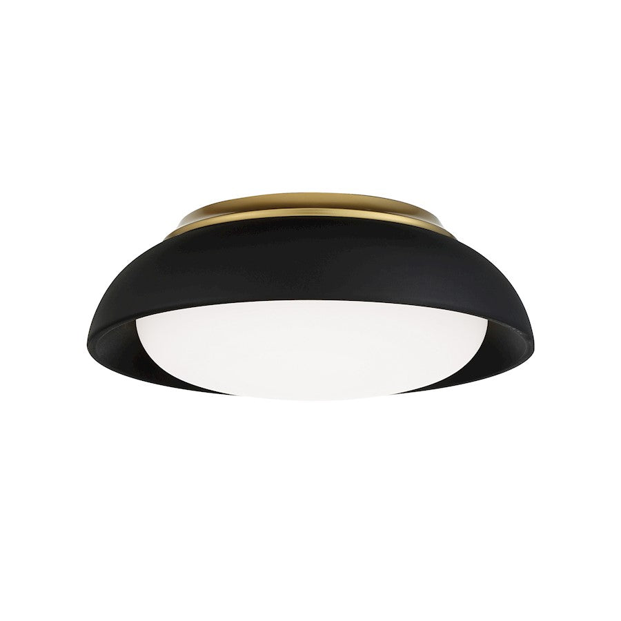 Minka Lavery LED 12" Flush Mount, Coal/Honey Gold Highlight/White - 718-661-L