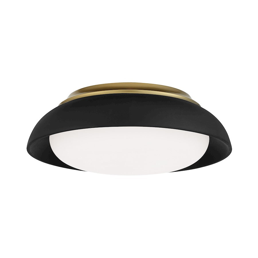 Minka Lavery LED 15" Flush Mount, Coal/Honey Gold Highlight/White - 719-661-L