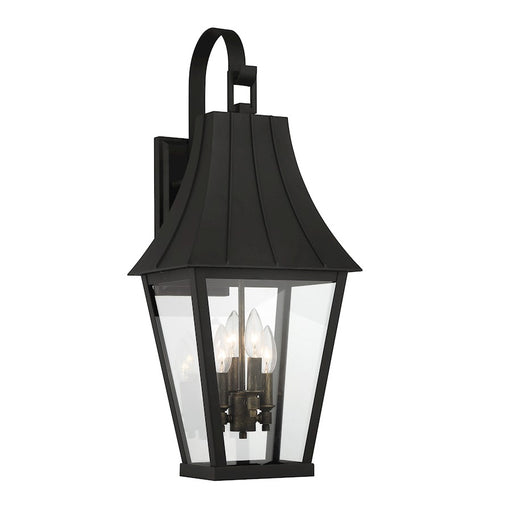 Great Outdoors Chateau Grande 4 Light Outdoor Wall Sconce, Coal/Gold - 72783-66G