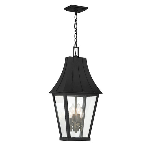 Great Outdoors Chateau Grande 4 Light Outdoor Hanging, Coal/Gold - 72784-66G