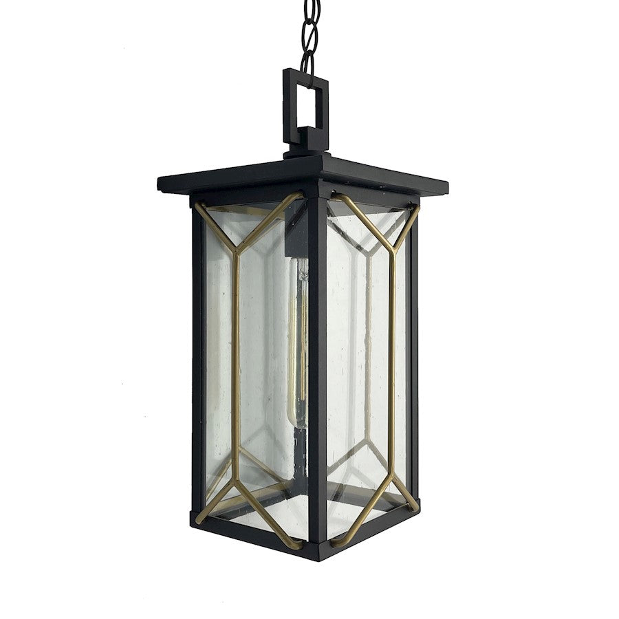 Minka Lavery Hillside Manor 1Lt Chain Hung Lantern, Coal/Mystic Gold - 72804-727