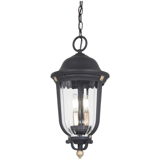 Great Outdoors Peale Street 3 Light Chain Hung, Coal/Gold/Ribbed - 73236-738
