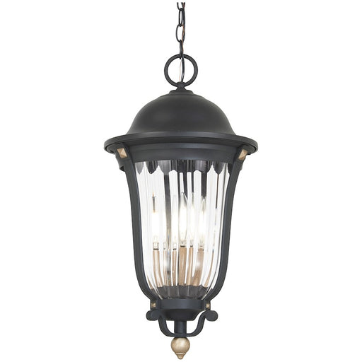 Great Outdoors Peale Street 4 Light Chain Hung, Coal/Gold/Ribbed - 73237-738
