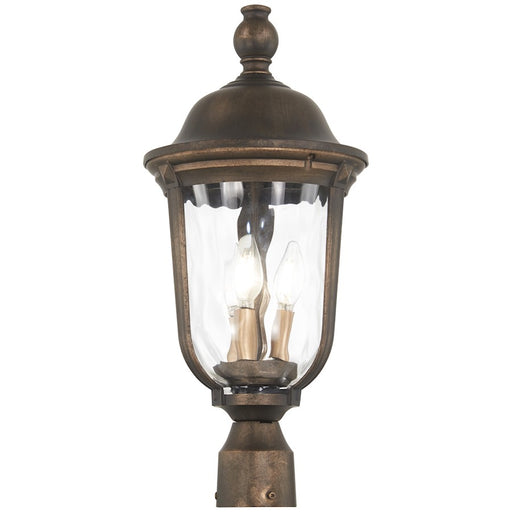 Great Outdoors Havenwood 3 Light Post Mount, Bronze/ Silver/Clear - 73248-748