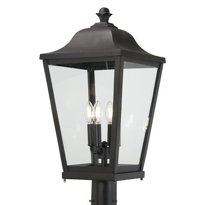 Minka Lavery Savannah 4 Light 12" Outdoor Post Mount, Sand Coal - 73286-66