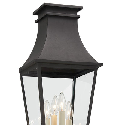 Minka Lavery Gloucester 4 Light Outdoor Post Mount, Sand Coal