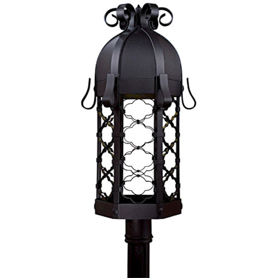 Minka Lavery Montalbo 1 Light 13" Outdoor Post Mount, Coal - 9246-1-66-PL